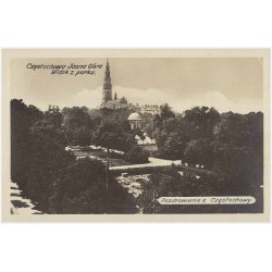 Częstochowa Jasna Góra. Widok z parku. Pozdrowienie z Częstochowy