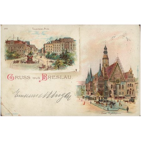 Gruss aus Breslau. 213. Tauentzien-Platz. Das Rathaus