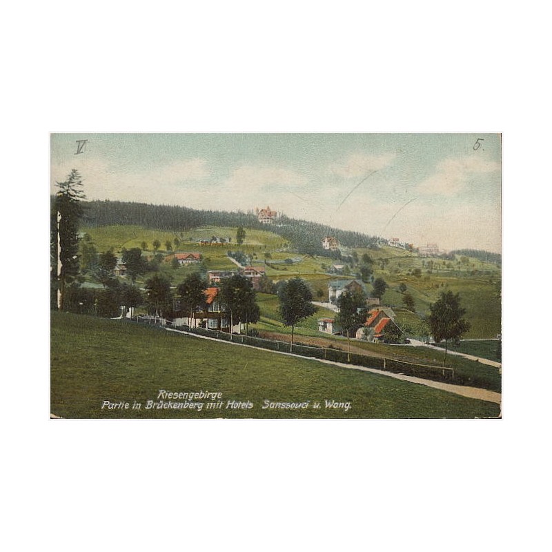 Riesengebirge. Partie in Brückenberg mit Hotels Sanssouci u. Wang