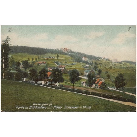 Riesengebirge. Partie in Brückenberg mit Hotels Sanssouci u. Wang