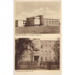 Piekary Śląskie. Gimnazjum Państwowe. Probostwo Kościoła N. P. M. / Rewers: Fot. Pietruszka, Piekary Śląskie
