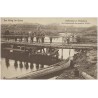 Der Krieg im Osten. Notbrücke in Allenburg im Hintergrund die zerstörte Brücke