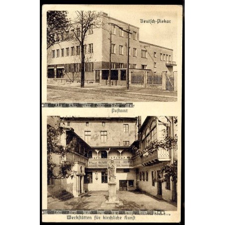 Deutsch-Piekar. Postamt. Werkstätten für kirchliche Kunst. Piekary Śląskie. Urząd pocztowo-telegraficzny. Dziedziniec fabryczny
