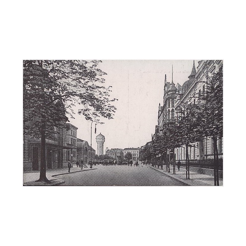 Rewers: Kattowitz. Bahnhofstrasse mit neuem Wasserturm