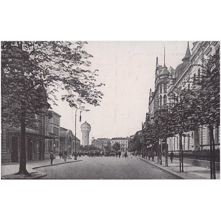 Rewers: Kattowitz. Bahnhofstrasse mit neuem Wasserturm