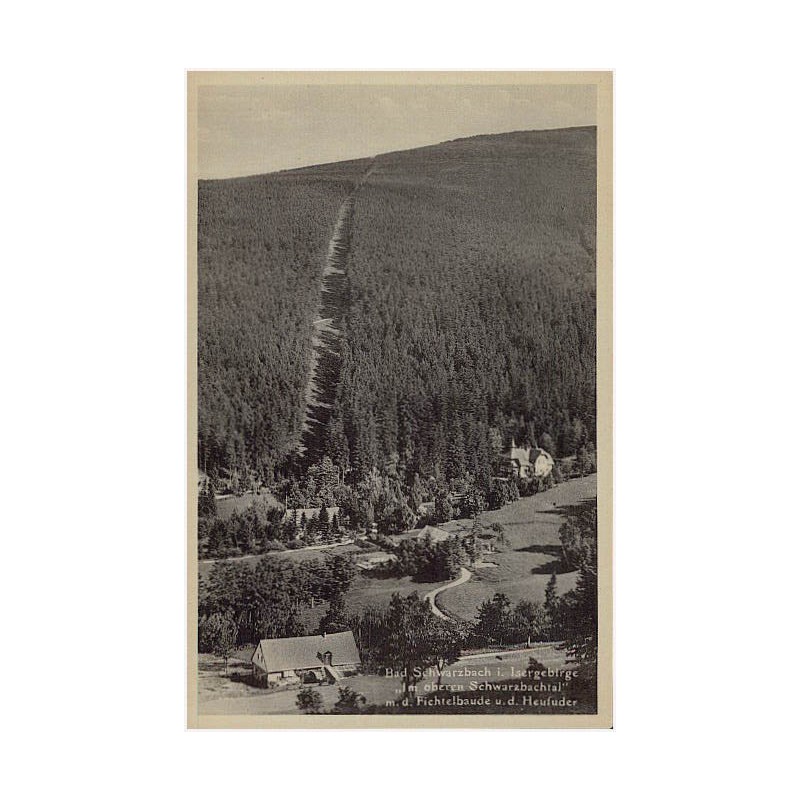 Bad Schwarzbach i. Isergebirge "Im oberen Schwarzbachtal" m.d. Fichtelbaude u.d. Heufuder