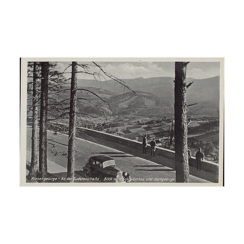 Riesengebirge - An der Sudetenstraße. Blick nach Schreiberhau und Hochgebirge