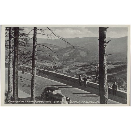 Riesengebirge - An der Sudetenstraße. Blick nach Schreiberhau und Hochgebirge