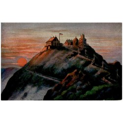 Riesengebirge. Die Schneekoppe bei Sonnenaufgang.