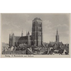 Danzig, St. Marienkirche und Rathaus