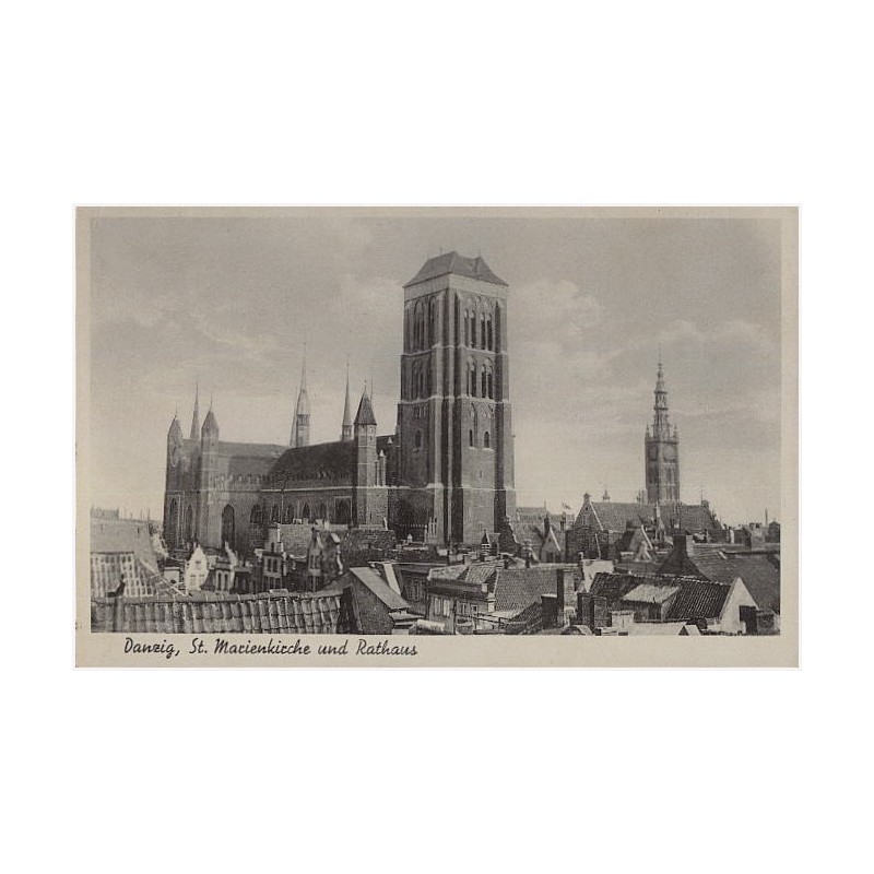 Danzig, St. Marienkirche und Rathaus