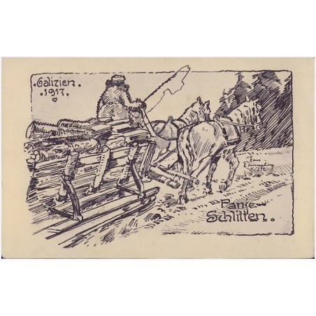 Galizien 1917. Panje Schlitten