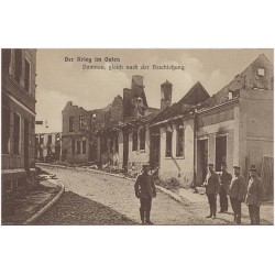 Der Krieg im Osten. Domnau, gleich nach der Beschietzung