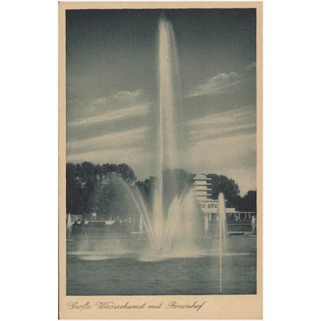 Große Wasserkunst mit Rosenhof. Gugali. Deutsche Gartenbau- und Schlesische Gewerbe-Ausstellung Liegnitz 1927. Künstleriche Leit