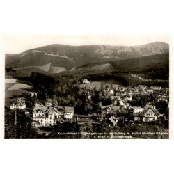 Krummhübel i. Riesengebirge v. Heidelberg m. Hotel Golden Frieden u. Blick z. Schneekoppe