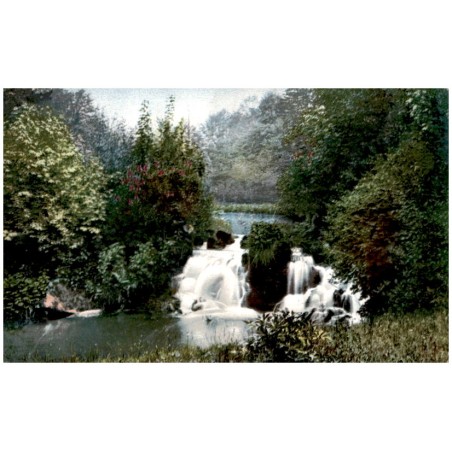 "Der Frühling im Riesengebirge." Wasserpartie im Erdmannsdorfer Schlosspark.