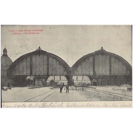 Lwów - Hale dworca kolejowego. Lemberg - Bahnhofperron