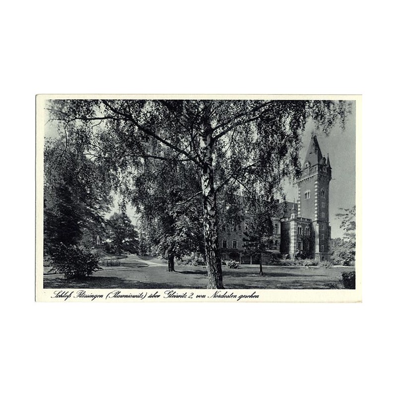 Schloss Flössingen (Plawniowitz) über Gleiwitz 2, von Nordosten gesehen