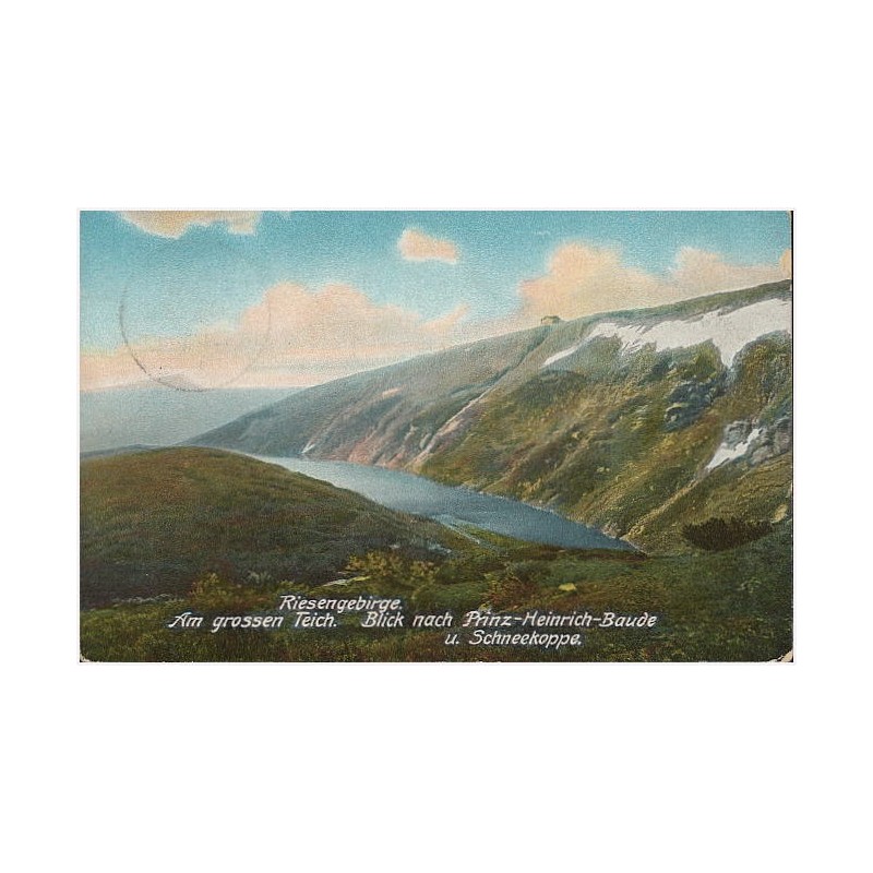 Riesengebirge. Am grossen Teich. Blick nach Prinz-Heinrich-Baude u. Schneekoppe