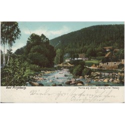 Bad Flinsberg. Partie am Queis. Frankfurter Felsen