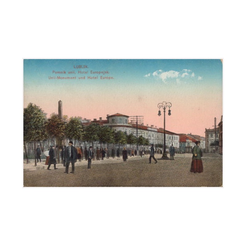 Lublin. Pomnik unii, Hotel Europejsk. Unii-Monument und Hotel Europa