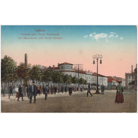 Lublin. Pomnik unii, Hotel Europejsk. Unii-Monument und Hotel Europa