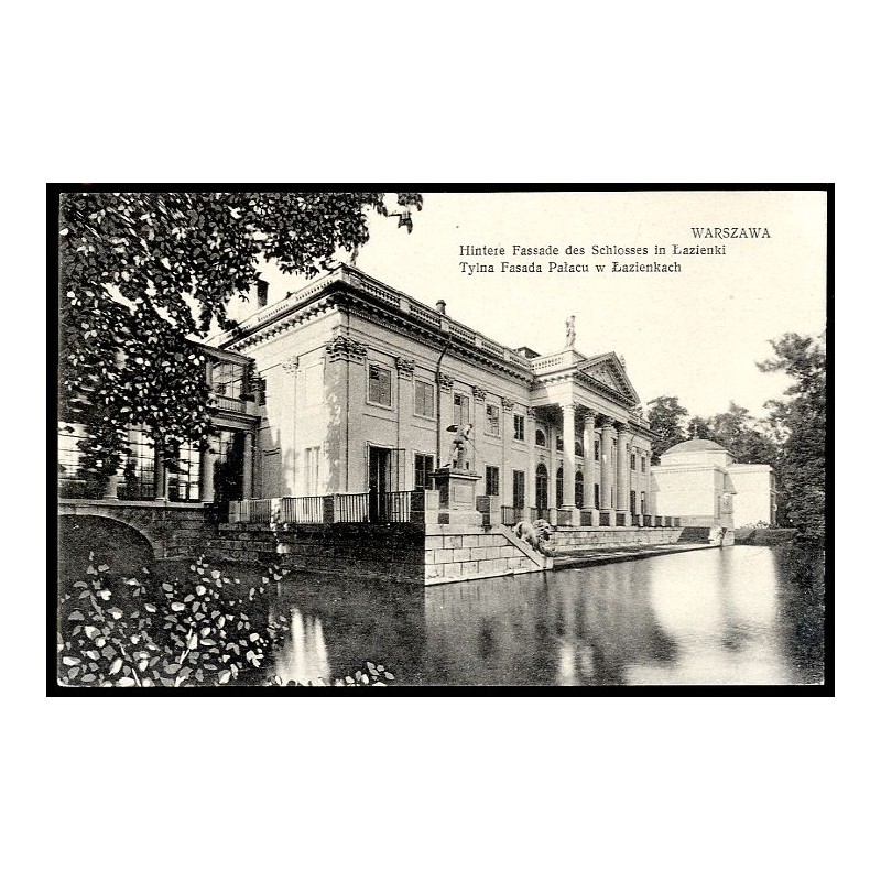 Warszawa. Hintere Fassade des Schlosses in Łazienki. Tylna Fasada Pałacu w Łazienkach