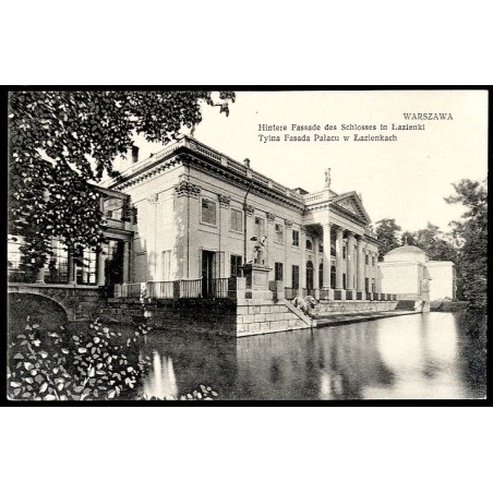 Warszawa. Hintere Fassade des Schlosses in Łazienki. Tylna Fasada Pałacu w Łazienkach