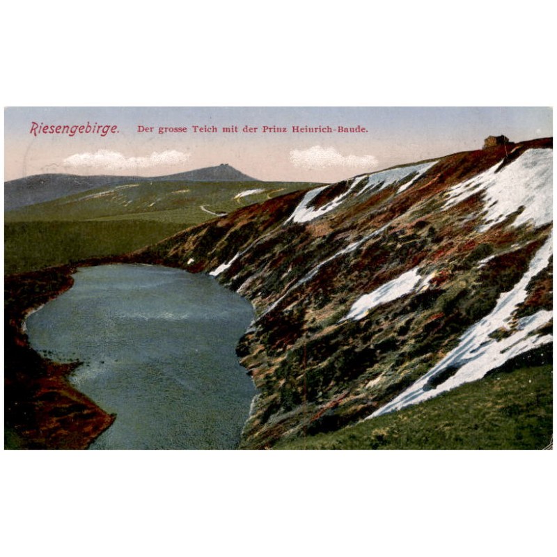 Riesengebirge. Der grosse Teich mit Prinz Heinrich-Baude.