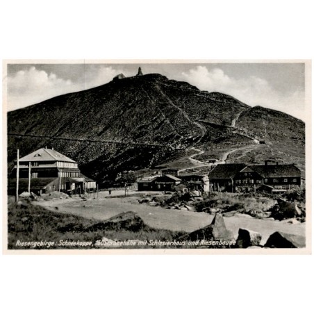 Riesengebirge: Schneekoppe, 1605 m Seehöhe mit Schlesierhaus und Riesenbaude