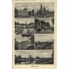 Breslau. Blücherplatz mit Hochhaus. Rathaus. Liebichshöhe. Schweidnitzerstrasse mit Stadtteather. Oderpartie mit Blick auf die U