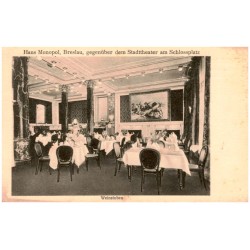 Haus Monopol, Breslau, gegenüber dem Stadttheater am Schlossplatz. Weinstuben / Rewers: Haus Monopol. Breslau vis-à-vis dem Stad
