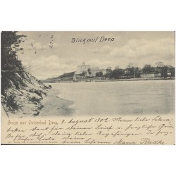 Gruss aus Ostseebad Deep. Blick auf Deep