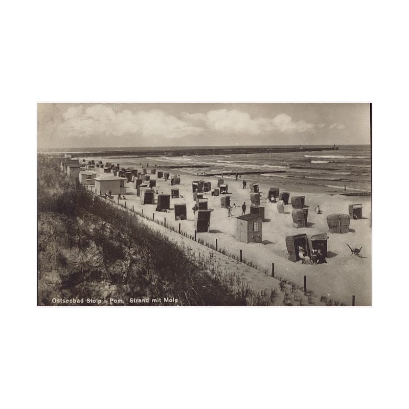 Ostseebad Stolp i. Pom. Strand mit Mole