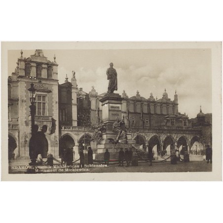 Kraków. Pomnik Mickiewicza i Sukiennice. Monument de Mickiewicz