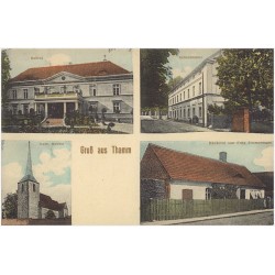 Gruß aus Thamm. Schloß. Schloßmühle. Kath. Kirche. Bäckerei von Fritz Zimmermann