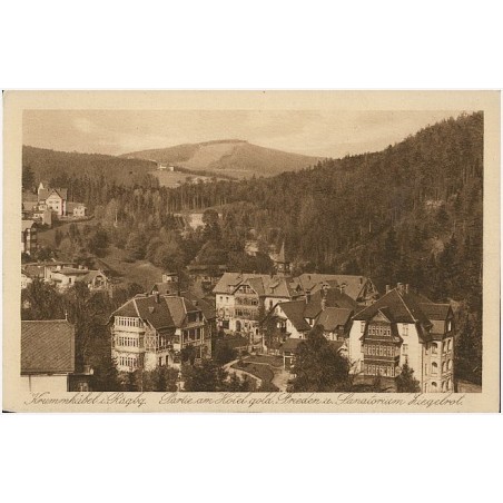 Krummhübel i. Rsgbg. Partie am Hotel gold Frieden u. Sanatorium Ziegebrot
