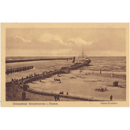 Ostseebad Stolpmünde i. Pom. Hafen-Einfahrt
