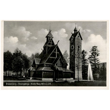 Brückenberg i. Riesengebirge, Kirche Wang 885 m ü. d. M. / Rewers: Die Berkirche Wang [...]