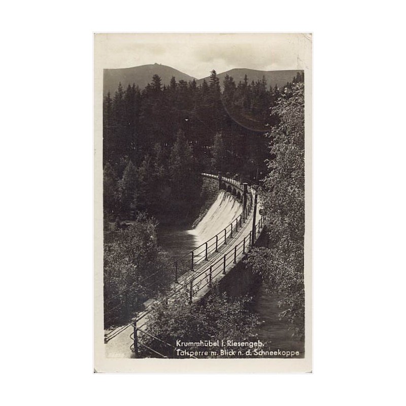 Krummhübel i. Riesengeb. Talsperre m. Blick n.d. Schneekoppe
