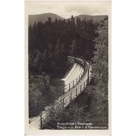 Krummhübel i. Riesengeb. Talsperre m. Blick n.d. Schneekoppe