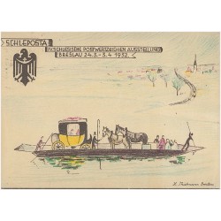 Schleposta. IV. Schlesische Postwertzeichen Ausstellung, Breslau 24.3 - 3.4 1932. Postverkehr im Jahre 1832 (Oderfähre in Schles