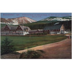 Krummhübel i. Rgb. Teichmann-Baude und Rübezahl-Baude, mit Blick nach der Schneekoppe. 812 m. ü. d M