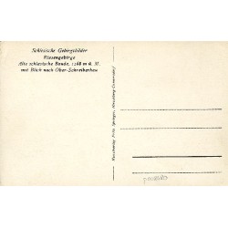 Schlesische Gebirgsbilder. Riesengebirge. Alte schlesische Baude, 1168 m ü. M. mit Blick nach Ober-Schreiberhau