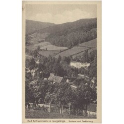 Bad Schwarzbach im Isergebirge. Kurhaus und Dreßlerberg