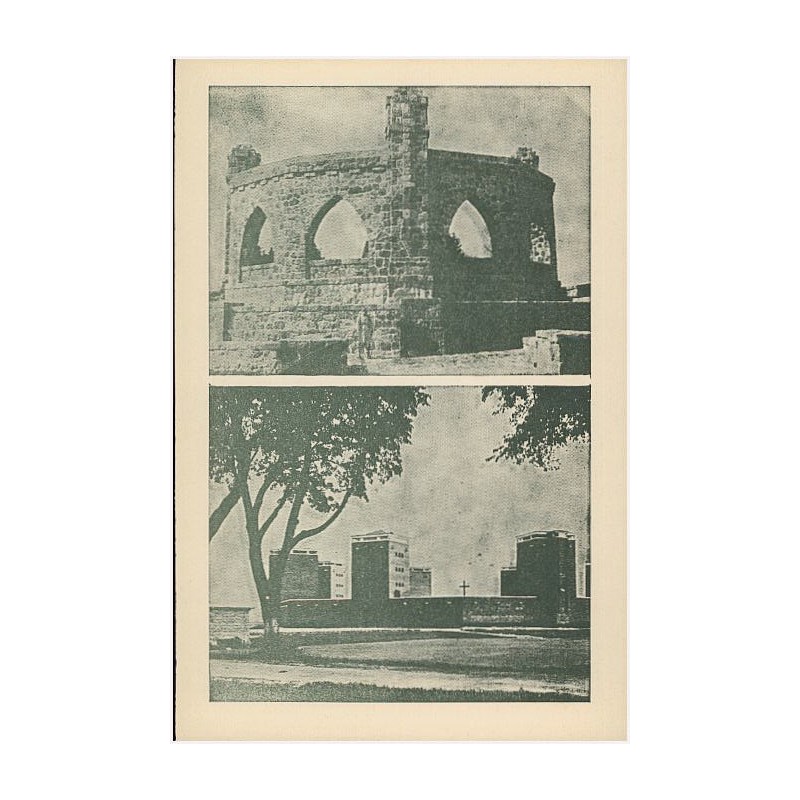 Prusy Wschodnie: Pomniki triumfu niemieckiego: a) (u dołu) pomnik zwycięstwa pod Tannenbergiem w r. 1914 (w pobliżu Olsztynka),