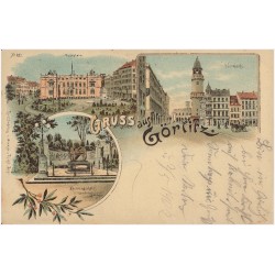 Gruss aus Görlitz. Postplatz. Obermarkt. Kanonendenkmal