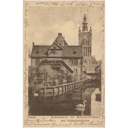 Danzig. Radauneinsel mit Müllergewerkhaus und Katharinenkirche