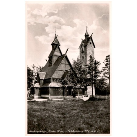 Riesengebirge, Kirche Wang - Brückenberg, 874 m ü. M. / Rewers: Kirche Wang usprünglich in Myos am Wanger See [...]