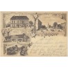 Gruss aus Kriescht. Gasthof Donat. Bruchstrasse. Waarenhaus C.W. Retzlaff. C. Lessel's Mühle